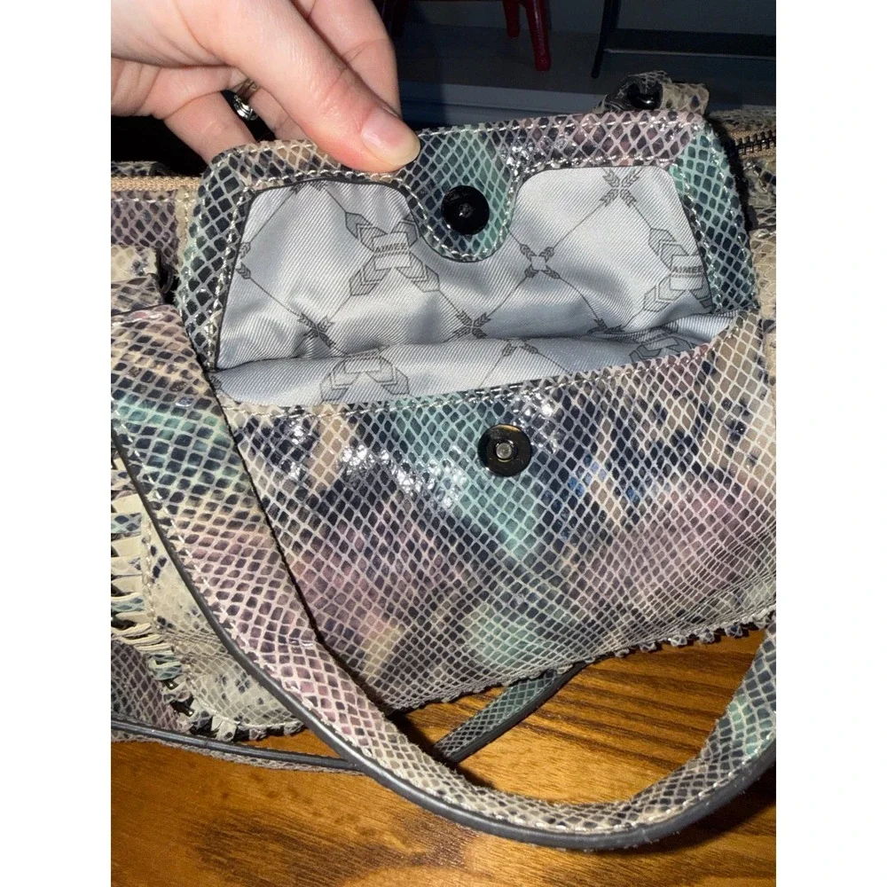 Aimee Kestenberg Tamitha Mini Satchel Snake Embossed Leather Crossbody Bag Multi